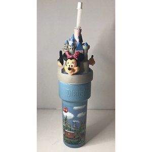 Vtg Disneyland Coca Cola Sipper Cup Park Collectible Mickey Minnie Lid Straw